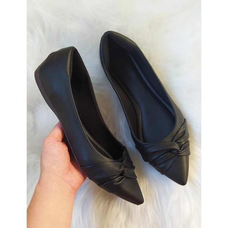 Sapatilha Feminino Bico Fino Napa Nó Lateral Maitê Love Shoes 34 Ao 40